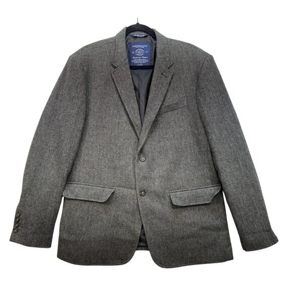 American Eagle Outfitters Mens The Legendary Blazer L Wool Blend Herringbone Jac - Picture 1 of 13